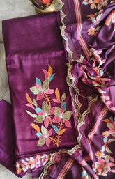 Graceful Jaam Cotton Embroidered Suit with Zari Highlights & Muslin Digital Print Dupatta